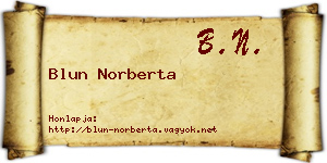 Blun Norberta névjegykártya
